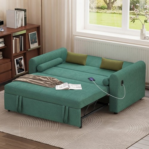 Green sofa bed with - with, usb