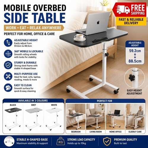 Adjustable overbed table - adjustable,